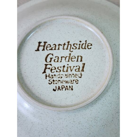 Hearthside Garden Festival Cereal Fruit Bowl 6 3/4" Stoneware 80s Japan x2 - Picture 8 of 11